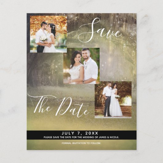 Rustic Forest Trees Wedding Photo Save the Date (Voorkant)