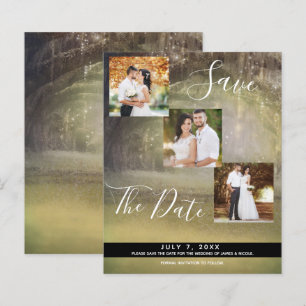 Rustic Forest Trees Wedding Photo Save the Date