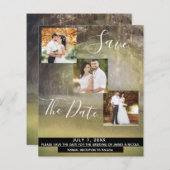 Rustic Forest Trees Wedding Photo Save the Date (Voorkant / Achterkant)