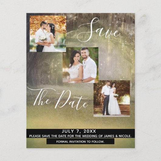 Rustic Forest Trees Wedding Photo Save the Date (Voorkant)