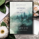 Rustic Forest Waterverf Wedding Kaart