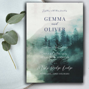 Rustic Forest Waterverf Wedding Kaart