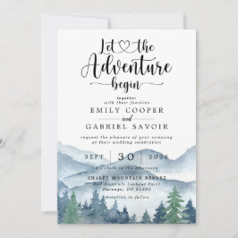 Rustic Forest Waterverf Wedding Kaart