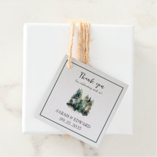 Rustic Forest Wedding Dank je wel Bedankjes Labels