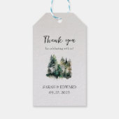 Rustic Forest Wedding Dank je wel Cadeaulabel (Achterkant)