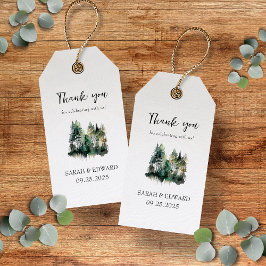 Rustic Forest Wedding Dank je wel Cadeaulabel