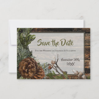 Rustic Forest Wedding Dark Wood Evergreen Bough