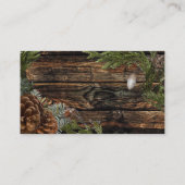 Rustic Forest Wedding Dark Wood Evergreen Bough Informatiekaartje (Achterkant)