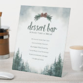 Rustic Forest Wedding Dessert Bar Pedestal Sign Reclamebord Met Voetstuk (Insitu)