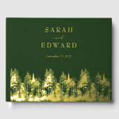 Rustic Forest Wedding Gold Folie Guestbook Gastenboek (Voorkant)