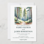 Rustic Forest Wedding Groene Bossen Kaart (Voorkant)