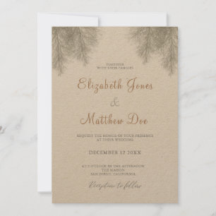Rustic Forest Wedding Mountain Huwelijksuitnodigin Kaart