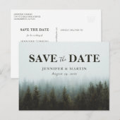 Rustic Forest Wedding Save the Date Briefkaart (Voorkant / Achterkant)