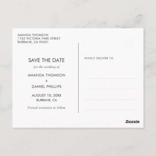 Rustic Forest Wedding Save the Date Briefkaart (Achterkant)