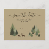 Rustic Forest Wedding Save the Date Briefkaart (Voorkant)
