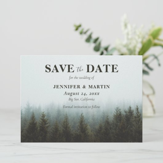 Rustic Forest Wedding Save the Date Cards (Staand voorkant)