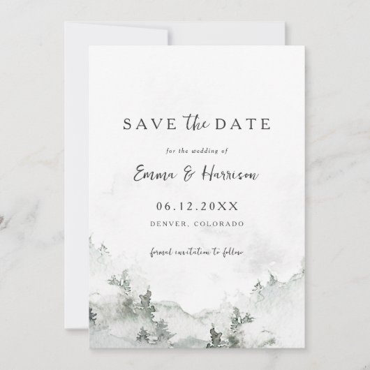 Rustic Forest Wedding Save the Date Kaart (Voorkant)