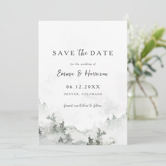 Rustic Forest Wedding Save the Date Kaart (Staand voorkant)