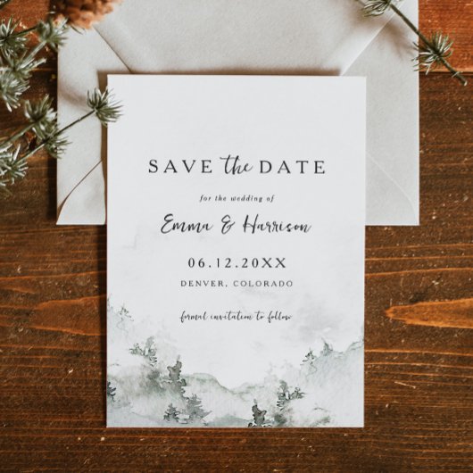 Rustic Forest Wedding Save the Date Kaart
