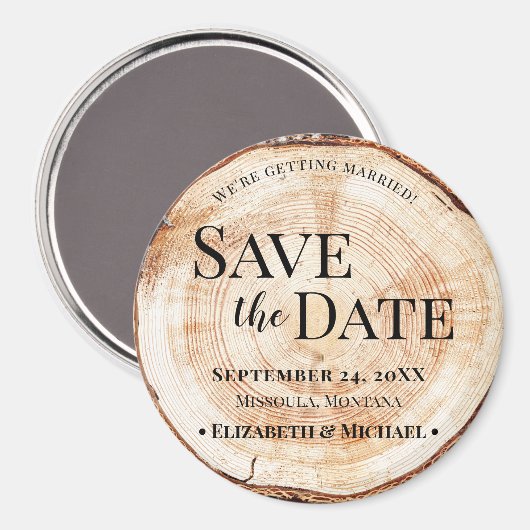 Rustic Forest Wedding Save the Date Magnet (Voorkant / Achterkant)