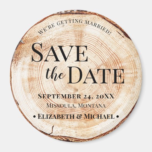 Rustic Forest Wedding Save the Date Magnet (Voorkant)
