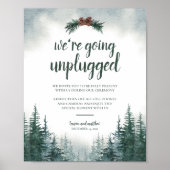 Rustic Forest Wedding Unplugged Ceremony Poster (Voorkant)