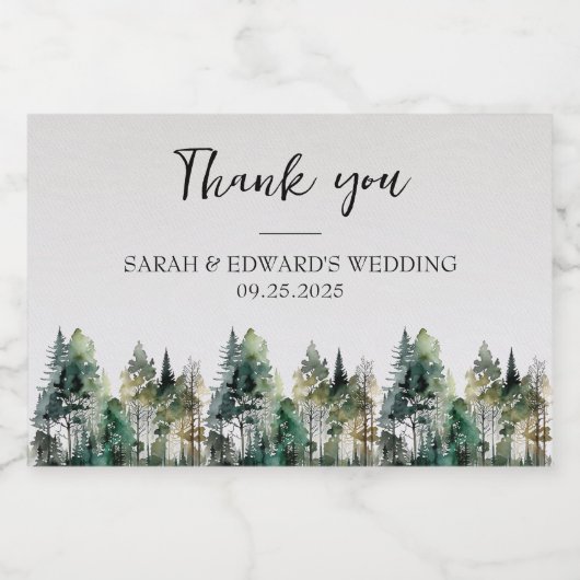 Rustic Forest Wedding Voedselcontainer Etiket (Enkel label)