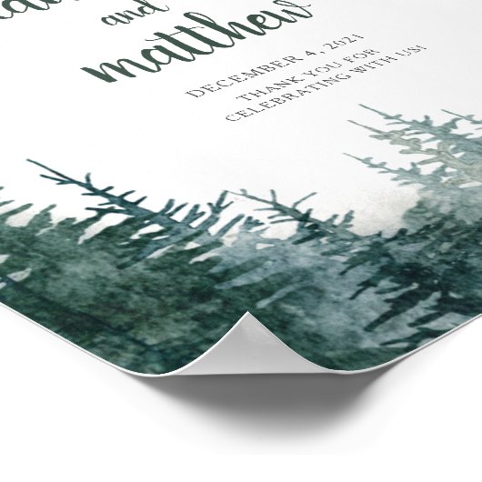 Rustic Forest Wedding Welcome Poster Sign (Hoek)