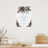 Rustic Forest Winter Baby shower Welkomstbord Poster (Keuken)