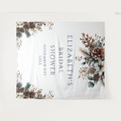 Rustic Forest Winter Vrijgezellenfeest Foto Achter Wandkleed (Voorkant (horizontaal))