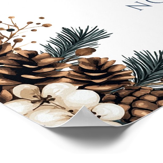 Rustic Forest Winter Vrijgezellenfeest Welkomstbor Poster (Hoek)