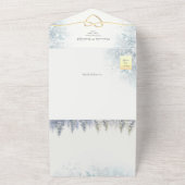 Rustic Forest Winter Wedding All In One Uitnodiging (Buitenkant)