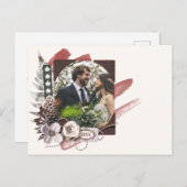 Rustic Forest Winter Wedding Foto bedankt Briefkaart (Voorkant / Achterkant)