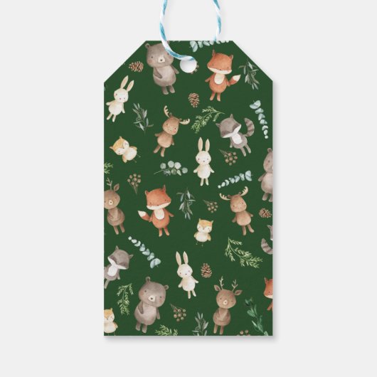 Rustic Forest Woodland Animals Baby shower Favors Cadeaulabel (Achterkant)
