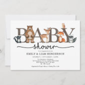 Rustic Forest Woodland Animals Baby shower Kaart (Voorkant)