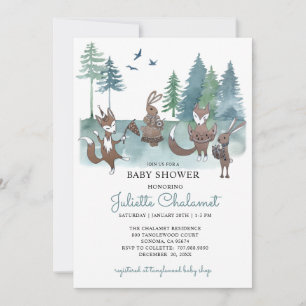 Rustic Forest Woodland Animals Baby shower Kaart