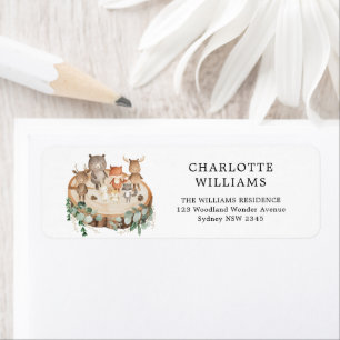 Rustic Forest Woodland Animals Return Address Etiket