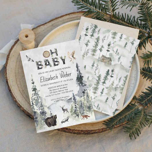 Rustic Forest Woodland Beer Baby shower