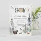 Rustic Forest Woodland Beer Baby shower Kaart (Staand voorkant)