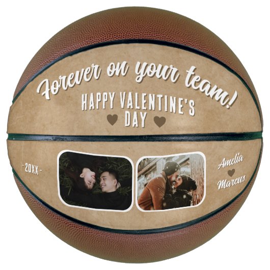 Rustic Forever in je team Valentijns 2 Foto Basketbal (Voorkant)