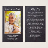 Rustic Forever in ons hart Memorial Prayer Kaart (Voorkant /achterkant)