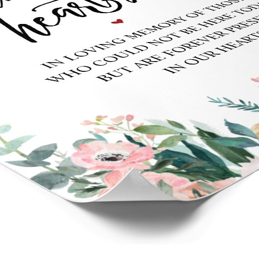 Rustic Forever in ons hart Memorial Sign Poster (Hoek)