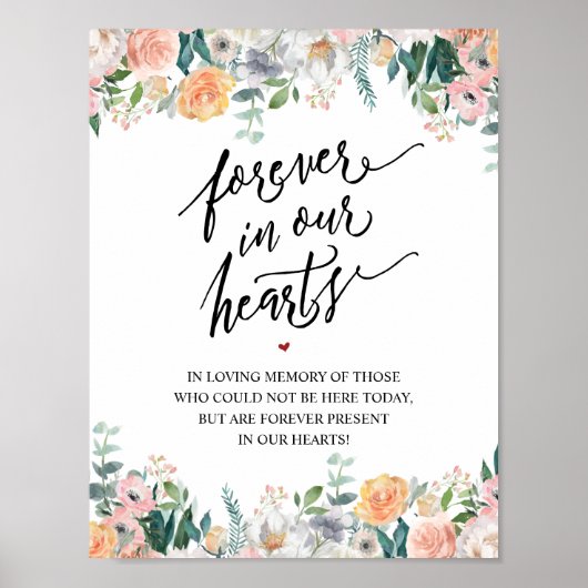Rustic Forever in ons hart Memorial Sign Poster (Voorkant)