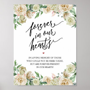 Rustic Forever in ons hart Memorial Sign Poster