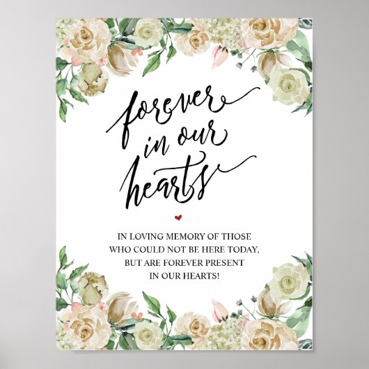 Rustic Forever in ons hart Memorial Sign Poster (Voorkant)