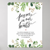 Rustic Forever in ons hart Memorial Sign Poster (Voorkant)