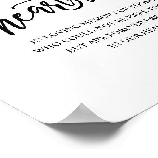 Rustic Forever in ons hart Memorial Sign Poster (Hoek)