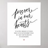 Rustic Forever in ons hart Memorial Sign Poster (Voorkant)