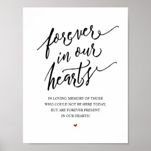 Rustic Forever in ons hart Memorial Sign Poster
