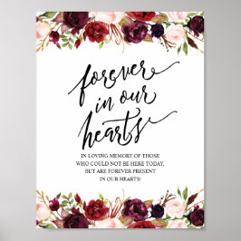 Rustic Forever in ons hart Memorial Sign Poster